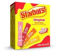 Starburst Singles to Go Variety Pack, Watertok Powder Drink Mix, Contains 4 Flavors, Strawberry, Cherry, Orange and Lemon, 1 Box (30 Servings)