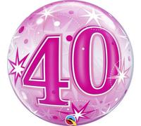 Starburst Sparkle 40Th Pink 22"/56Cm Bubble Balloon