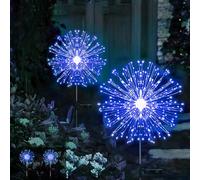 Starburst Sphere 300 LED Solar Lights - 2 Pack, 8 Modes, Waterproof, Copper Wire, Dandelion Lights for Home Yard Christmas Decoration