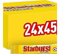 Starburst Vegan Fruit Chewy Sweets Snack Bags Bulk Multipack Box, 24x45g | Wrapped Vegan Fruit Chewy Sweets, Ideal Party Essentials, Bulk Care Package Treats, Crowd Pleasing Snacks & Event Essentials