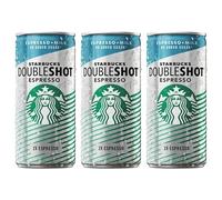 Starbuxks NO Added Sugar Double Shot Espresso Arabica Chilled Ice Coffee + Milk Cold Natural Energy Drink 200ml x 3 with Welari Thank You Card | (3pack) (3x200ml)