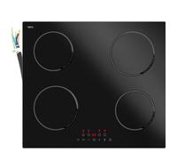 STARCHARTS Built-in Induction Hob with Italian ILVA Glass, BRI4001-M, 4 Cooking Zones electric hob, 7200W Total Power, Matte Black, hard wired, No Plug