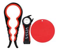 Starchef Jar Opener Set Get Off Lids Easily for Senior,Arthritis and People with Low Strength, Anti-Slip Durable Can Jar Bottle Opener,with Can Opening Pad for Bonus(Black)