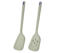 Starchef Silicone Slotted Turner Spatula Set,Heat Resistant,Non-Stick, Ergonomic Handle,Soft Grip, One-Piece Design