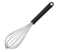 Starchef Stainless Steel Whisk Egg Beater Anti-Slip Silicone Handle Comfortable Grip（11"/Black）