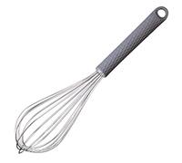 Starchef Stainless Steel Whisk Egg Beater Anti-Slip Silicone Handle Comfortable Grip（11"/Grey）