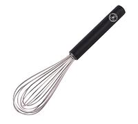 Starchef Stainless Steel Whisk Egg Beater Silicone Anti-Slip Handle Soft Grip（10.5Inch/Black）