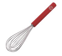 Starchef Stainless Steel Whisk Egg Beater Silicone Anti-Slip Handle Soft Grip（10.5Inch/Red）