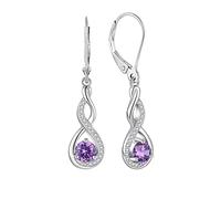 Starchenie Infinity Dangle Drop Earrings Sterling Silver Lever Earrings Birthstone Earrings Twisted Jewelry for Women