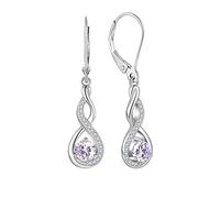 Starchenie Infinity Dangle Drop Earrings Sterling Silver Lever Earrings Birthstone Earrings Twisted Jewelry for Women