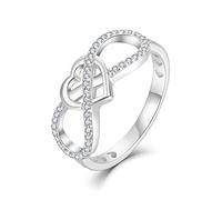 starchenie Infinity Heart Ring 925 Sterling Silver Love Knot Ring Promise Ring for Women