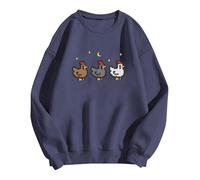 Stardew Valley Chicken Sweatshirt For Gamers Stand Out With Gaming Fashion Cozy & Cute Gaming Attire Cotton Sweatshirt Sweat Shirts Women Long Sleeve (Purple, XXL)