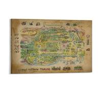 Stardew Valley Game Map Video Gaming Posters Canvas Wall Art Farmhouse Gallery Aesthetic Room Decor For Bedroom Bathroom 12x18inch(30x45cm)
