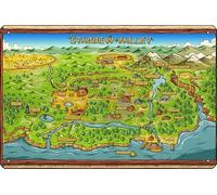 Stardew Valley Map poster Poster 8 x 12 Inch Funny Metal Tin Sign Game Room Man Cave Wall Decor