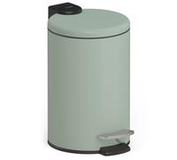stardis 3 Litre Pedal Bin, Stainless Steel, Pastel Green, Matt with Soft-Close Mechanism, Folding Lid, Quiet Closing, Soft-Close with Inner Bucket, Cosmetic Bin, Waste Bin, Bathroom