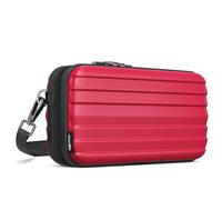stardis Unibag Shoulder Bag with Shoulder Strap Zip Mini Suitcase Water-Repellent Handbag Inner Pockets Cosmetic Bag Hard Case for Hanging Women Men Suitcase Shape Hard Case, red, Contemporary