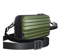 stardis Unibag Shoulder Bag with Shoulder Strap Zip Mini Suitcase Water-Repellent Handbag Inner Pockets Cosmetic Bag Hard Case for Hanging Women Men Suitcase Shape Hard Case, Olive Green, Contemporary