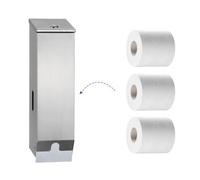 Stardrix Triple Roll Commercial Toilet Paper Dispenser, 3 Roll Heavy Duty Stainless Steel Industrial Tissue Holder Wall Mount with Key Lock, Satin Finish