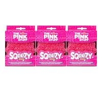 Stardrops - The Pink Stuff - SQeeZY Miracle Dual Sided Scrubber Sponge, Scratch Free Solution for Ultimate Home Cleaning - Perfect for Kitchens, Bathrooms, and Outdoor Use, 3-Pack