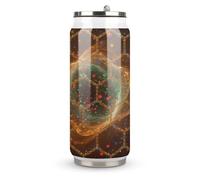 Stardust Amber Printed Stainless Steel Thermos Cup with Lid and Straw Suitable for Use in The Car Traveling Fitness Outdoor Activities Cafes Offices Home Use Etc