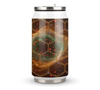 Stardust Amber Printed Stainless Steel Thermos Cup with Lid and Straw Suitable for Use in The Car Traveling Fitness Outdoor Activities Cafes Offices Home Use Etc