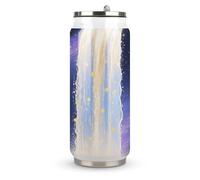 Stardust Falls Printed Stainless Steel Thermos Cup with Lid and Straw Suitable for Use in The Car Traveling Fitness Outdoor Activities Cafes Offices Home Use Etc
