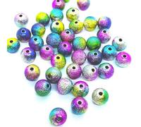 Stardust Rainbow Colour Round Arylic Beads 6,8,10mm for Jewellery Making or DIY Craft (6mm 100pcs)