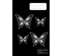 Stardust Wings: Composition Notebook | 6×9 Inches | 100 College Ruled Pages | Celestial Butterflies Design| Matte Black Cover