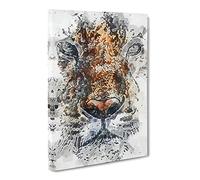 Stare Of The Tiger Canvas Print | Gallery Wrapped 30mm Frame Wall Art | 24x16 inches | Ready to Hang | Abstract Animals Picture | Living Room Bedroom Lounge Office