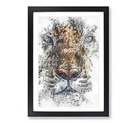 Stare of The Tiger in Abstract Framed Print | A2 Black Framed Wall Art | Ready to Hang | Abstract Animal Picture | Living Room Bedroom Lounge Office