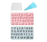 Stareal 2pcs Russian Letter Molds, Silicone Candy Molds Russian Alphabet Silicone Fondant Molds for Cake Decorating Chocolate Molds for DIY Baking Craft