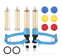 starEEl 2Pcs 50mL Livestock Syringe, Include 6 Colored Piston Rod Knobs & 2 Spare Barrel, 5 - Speed Adjustable Livestock Repeater Syringe with Luer Lock for Horse Cattle Goat Sheep Pig