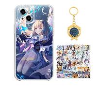 Staremeplz Compatible with iPhone 11 Case Genshin Impact Kokomi Anime Game Design [With Vision Keychain and 50pcs Stickers] Cartoon Transparent Soft Silicona Case for iPhone 11