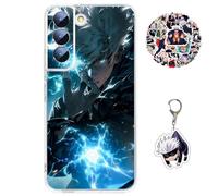 Staremeplz Compatible with Samsung Galaxy A14 5G Case Satoru Gojo/Itadori Yuji Anime Game Design [With Vision Keychain and 50pcs Stickers] Cartoon Transparent Soft Silicona Case for Samsung A14 5G