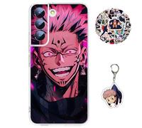 Staremeplz Compatible with Samsung Galaxy A16 5G Case Satoru Gojo/Itadori Yuji Anime Game Design [With Vision Keychain and 50pcs Stickers] Cartoon Transparent Soft Silicona Case for Samsung A16 5G