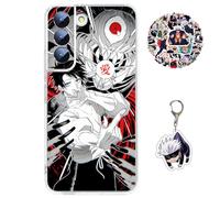 Staremeplz Compatible with Samsung Galaxy A16 5G Case Satoru Gojo/Itadori Yuji Anime Game Design [With Vision Keychain and 50pcs Stickers] Cartoon Transparent Soft Silicona Case for Samsung A16 5G