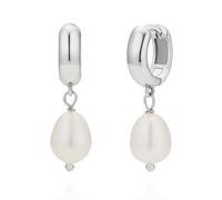 STARepublic 925 Sterling Silver 14K Gold Plated Small Hoop Earrings, Sterling Silver, Pearl