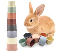 starfa lab 8 Pcs Stacking Cups for Small Animal Toys,Nesting Rabbit Toys of Different Sizes,Safe Plastic Colorful Nesting Toys for Bunny Guinea Pig Hiding Food and Playing