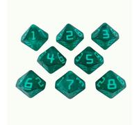 Starfarer Sci-Fi D10 Dice - 'Quasar' - Dark Green with White Swirls