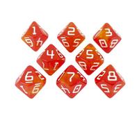 Starfarer Sci-Fi D10 Dice - 'Red Dwarf' - Red with Yellow Swirls