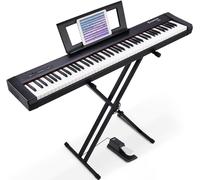Starfavor 88 Key Full Size Digital Piano, Electric Keyboard Set with Semi-Weighted Keys, Smart Voice Sampling, Recording/MIDI/USB, Dual 20W Speakers, Sustain Pedal, Power Supply, Stand