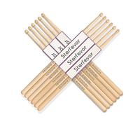 Starfavor Drumsticks for Kids, Drum Sticks Personalized Kids Size Classic America Maple Wood Lightweight Tear Drop Tip Drumsticks Anti-Slip and Durable Gift for Kids - 6 Pair