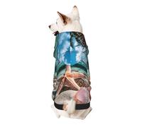 Starfish And Coral On Beach Print Small Dogs Warm Hoodie, Soft And Breathable Sweatshirt, Easy To Wear Jumper For Winter And Fall, Cold Weather Hooded Coat Pullover