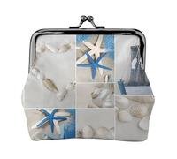 Starfish and Lighthouse coin purse for women,small womens wallet,small makeup bag for purse,ultra-thin retro change wallet, Black, One Size, Art Deco