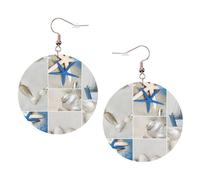 Starfish And Lighthouse Leather Round Earrings Daily Accessories Working At Work Women'S Fashion