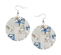 Starfish And Lighthouse Leather Round Earrings Daily Accessories Working At Work Women'S Fashion