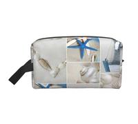 Starfish and Lighthouse Print Storage Bag – Large Travel Cosmetic Makeup Bags, Portable Pouch Organizer for Toiletries, Accessories