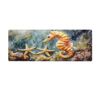 Starfish And Seahorses Mouse Pad In Big Extended Non-Slip Rubber Base Mousepad With Stitched Edges Gaming Pc Desktop Large Mouse Pad 11.8x31.5