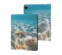 Starfish And Seashell on The Beach Case Compatible for iPad Pro 2020/2021/2022 (12.9in) Tablet Cases Stand Protective Cover with Sleep/Wake