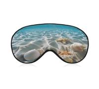 Starfish and Seashell on The Beach Sleep Mask Soft Eye Mask Eye Cover Eyeshade Blindfold with Adjustable Strap